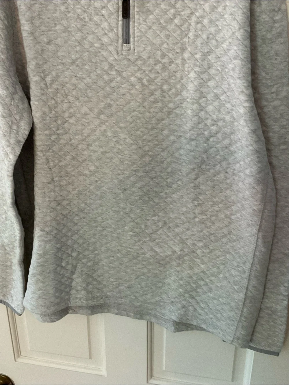 J.Crew Quilted quarter-zip Sweatshirt Heather Slate Gray Men’s Large NWT Preppy